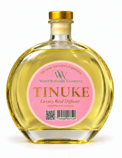 Tinuke Diffuser 500ml bottle with pink label and WhiffWonders WW logo